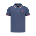 Blue Cotton Men Polo
