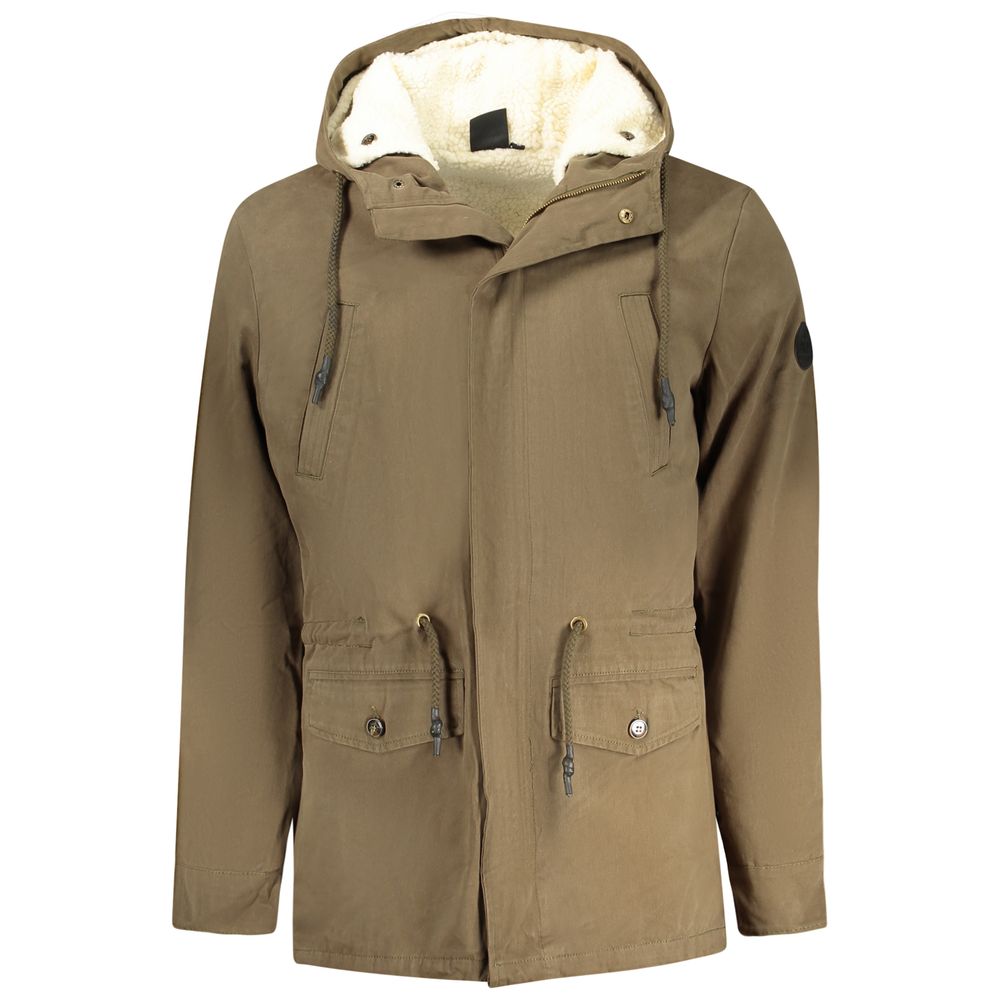Verde Polyester Men's Parka Jacket