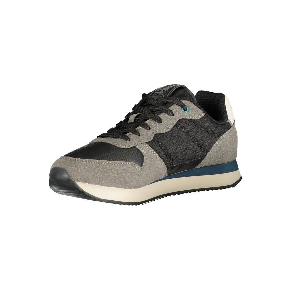 Black Polyurethane Men Sneaker