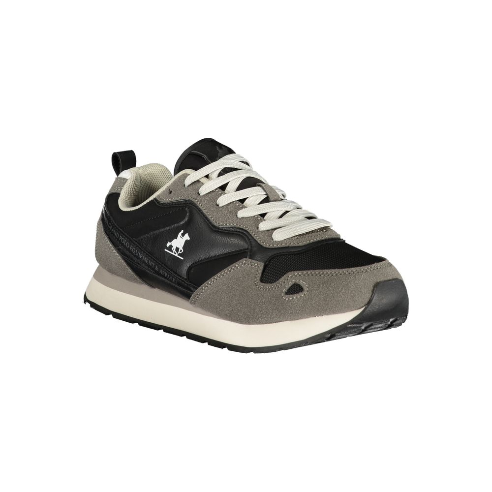 Black Polyurethane Men Sneaker