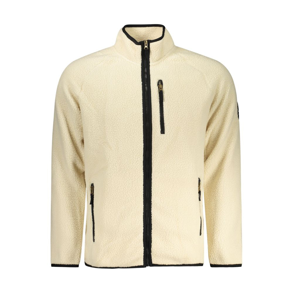 White Polyester Men Sweatshirt