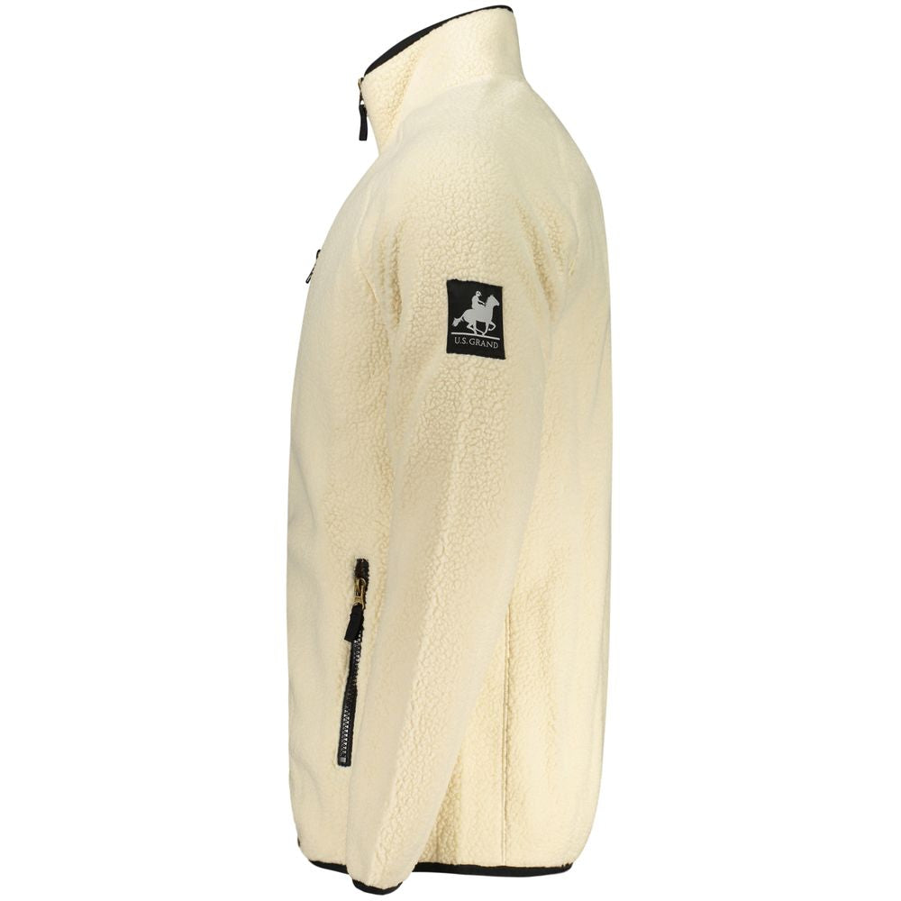 White Polyester Men Sweatshirt