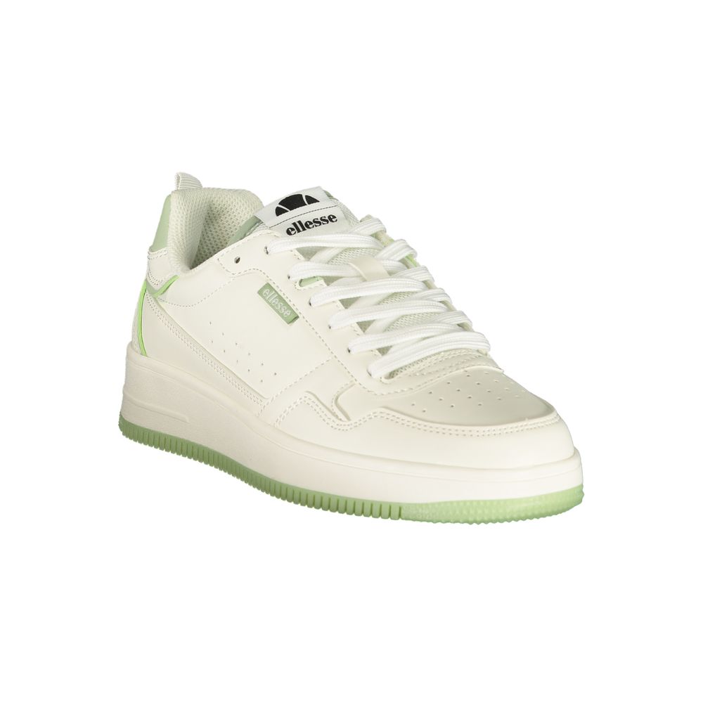 White Polyurethane Women Sneaker