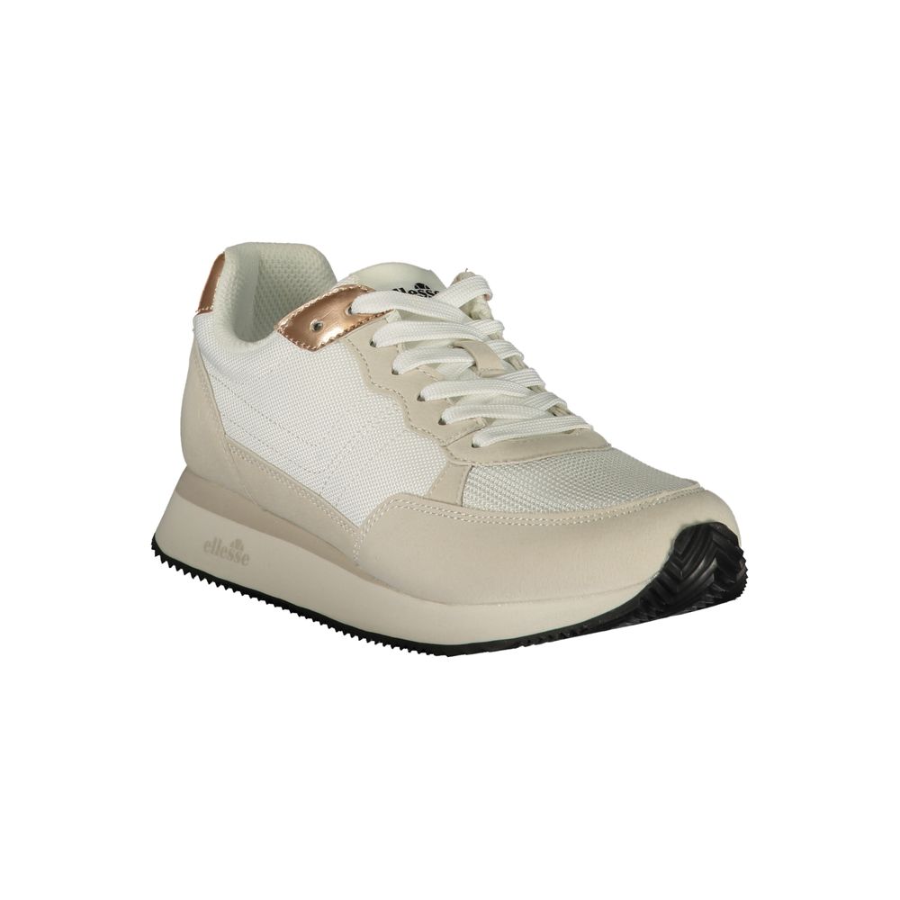White Polyurethane Women Sneaker