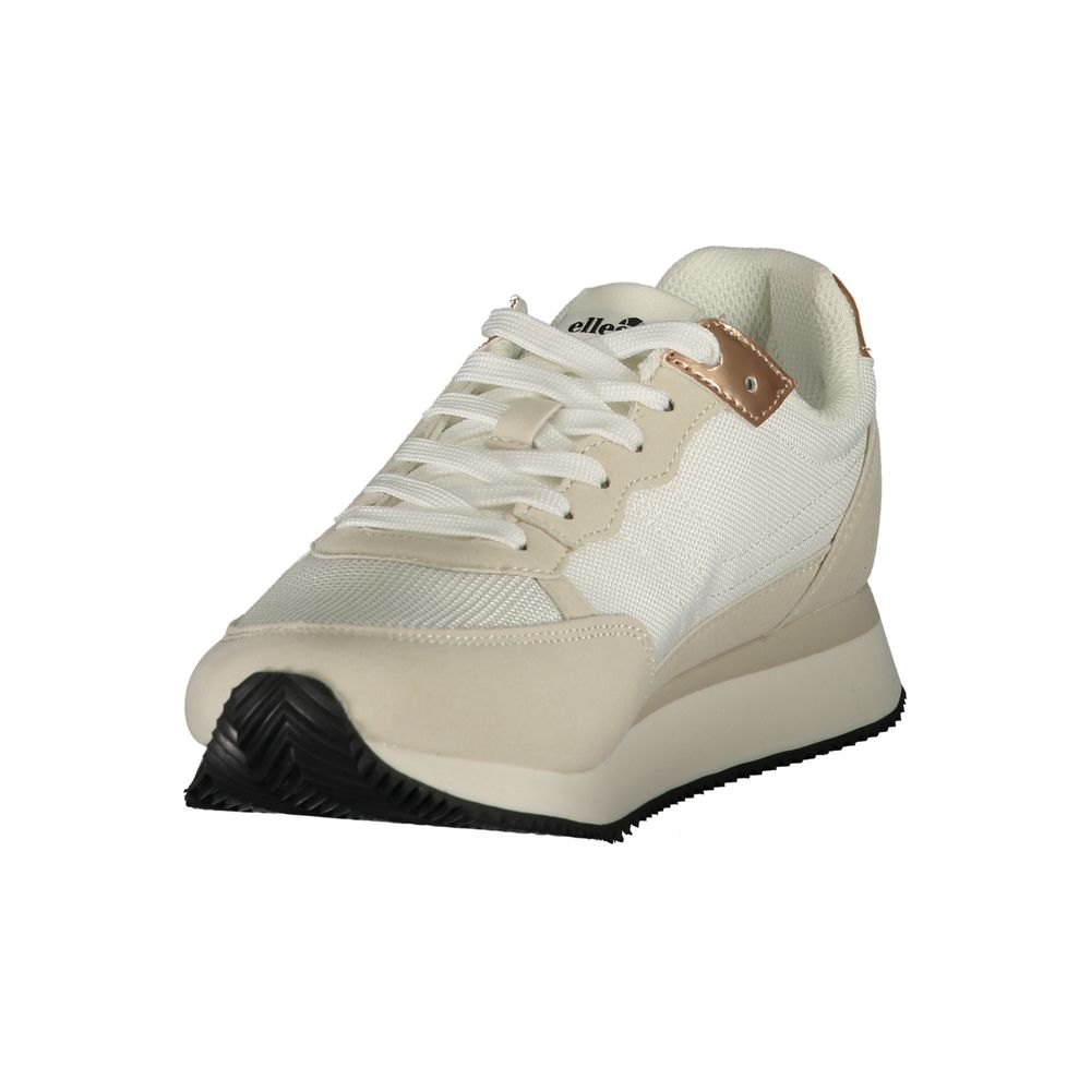 White Polyurethane Women Sneaker