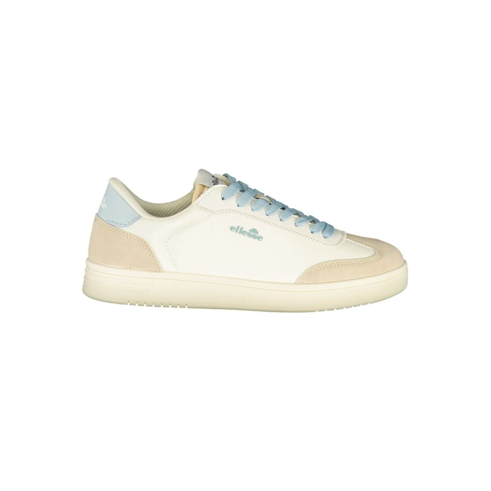 White Polyurethane Women Sneaker