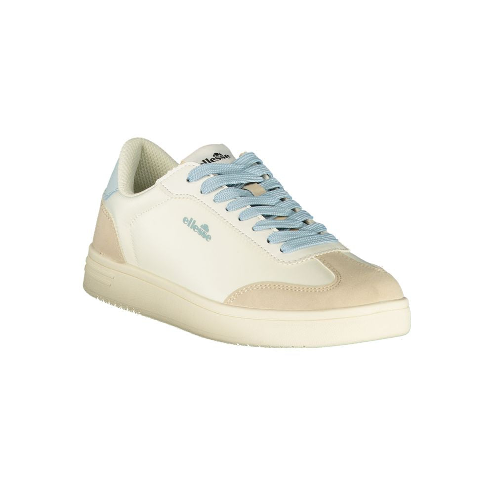 White Polyurethane Women Sneaker