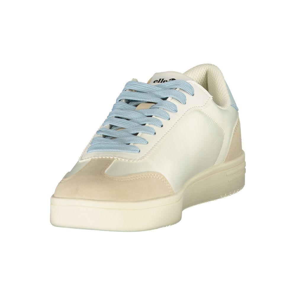 White Polyurethane Women Sneaker
