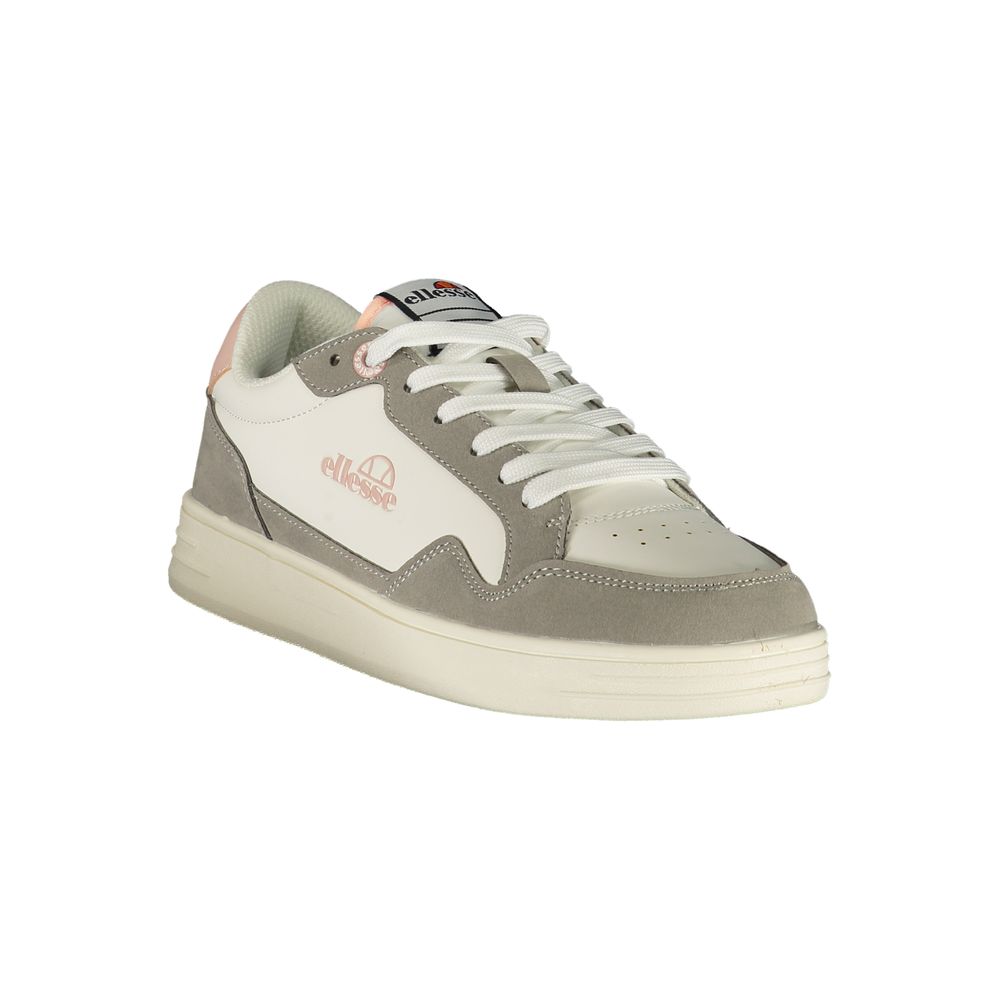 White Polyurethane Women Sneaker