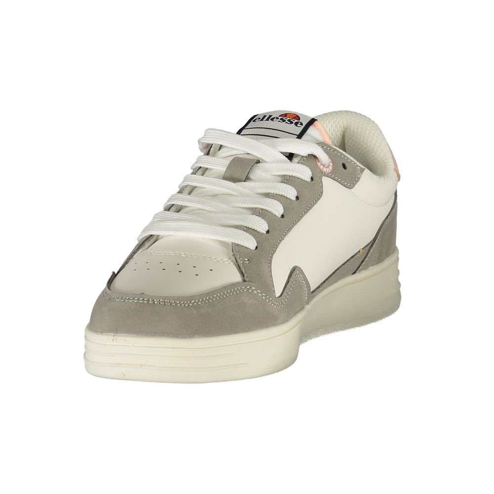White Polyurethane Women Sneaker