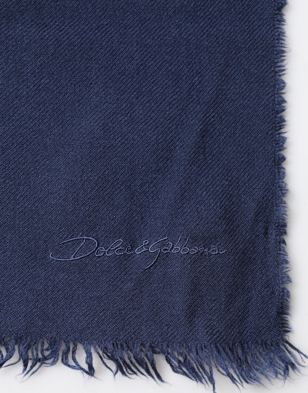 Dolce & Gabbana Blue Cashmere Fringes Wrap Foulard 70cm x 200cm  Scarf Men