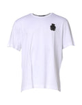 Dolce & Gabbana White Cotton DG Logo Embroidery Men T-shirt