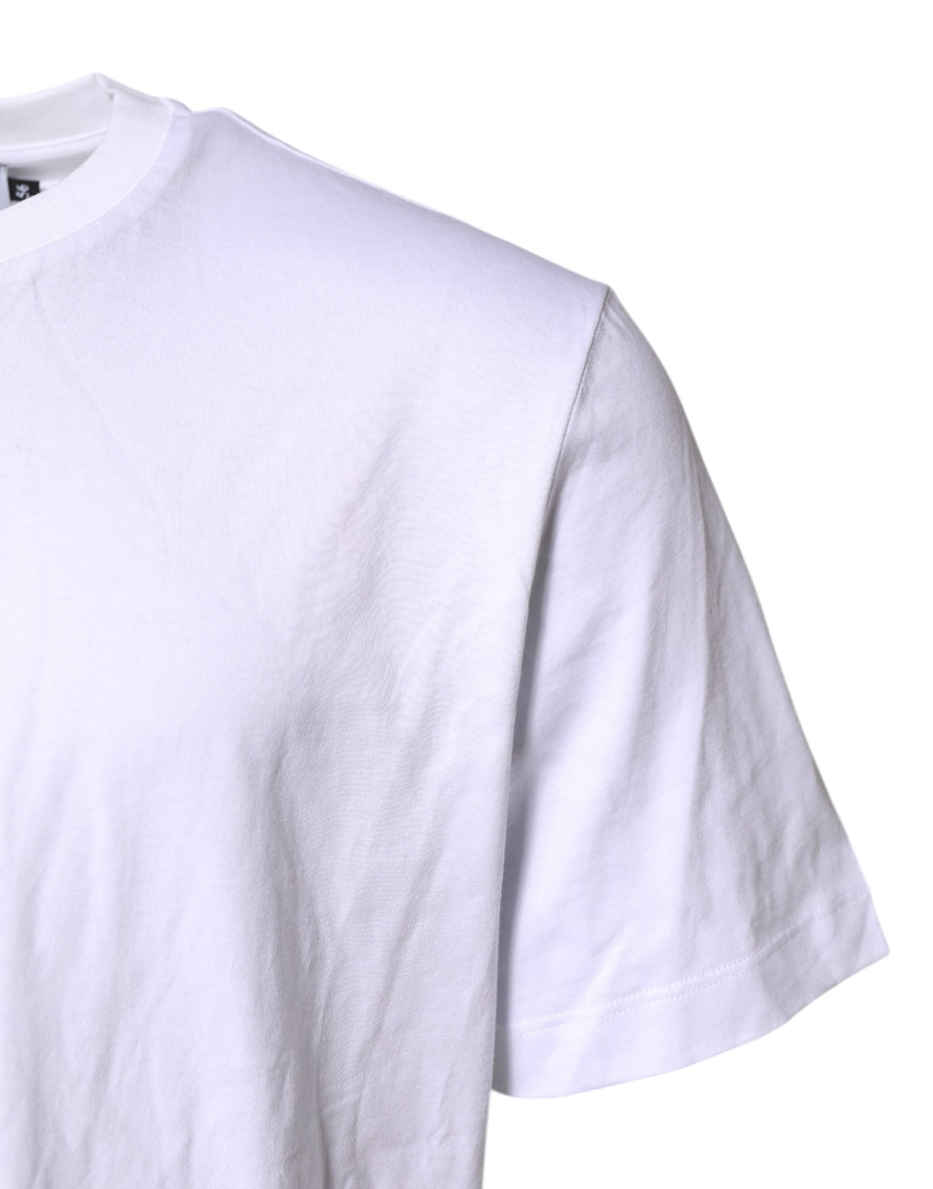 Dolce & Gabbana White Cotton DG Logo Embroidery Men T-shirt