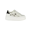 White Polyurethane Women Sneaker