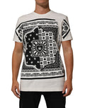 Dolce & Gabbana White Cotton Bandana Print CrewNeck T-shirt
