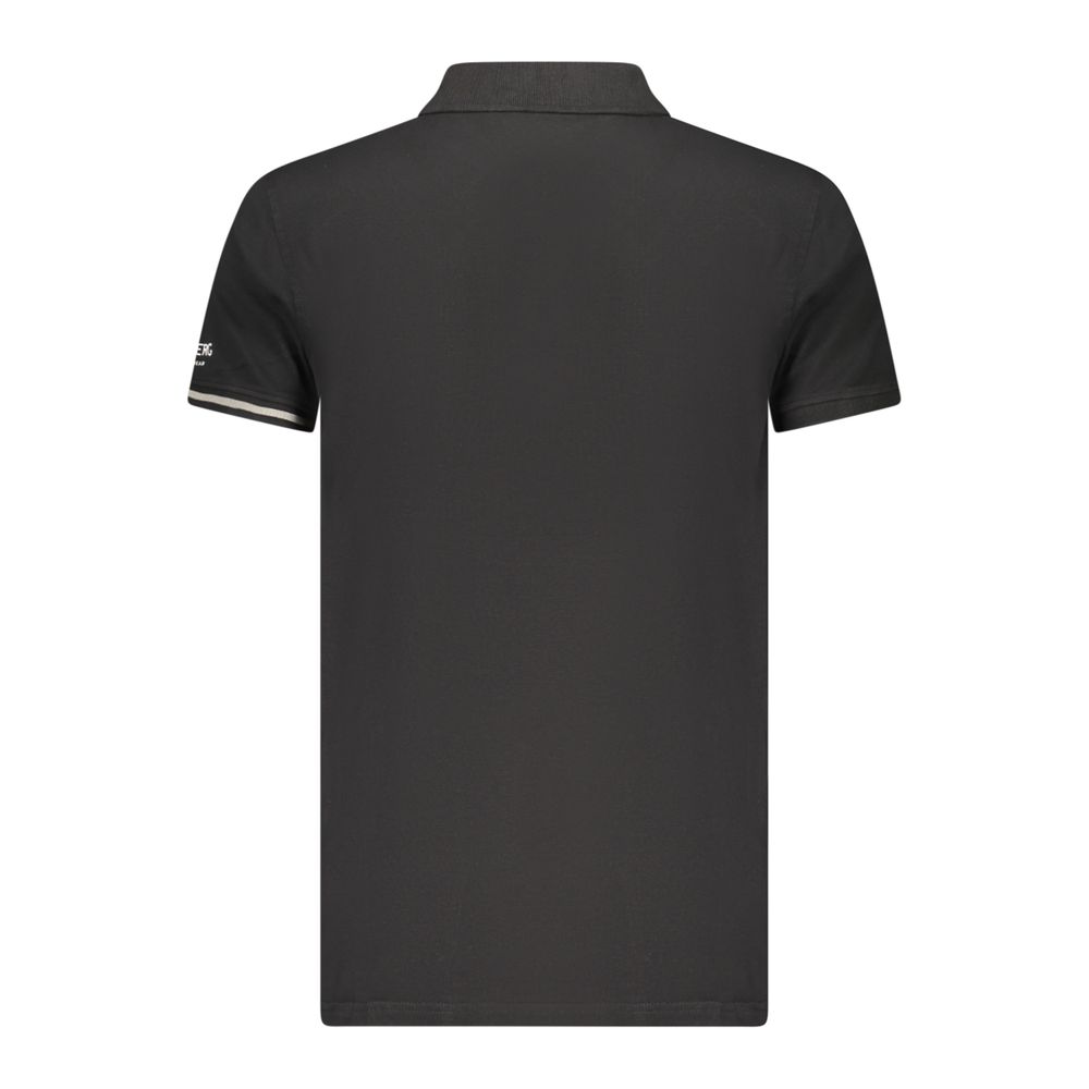 Black Cotton Men Polo Shirt