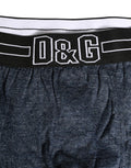 Dolce & Gabbana Dark Blue Logo Cotton Regular Boxer Underwear