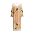 Multicolor Silk Casual Dress