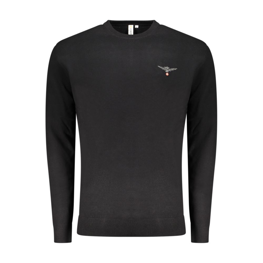 Black Cotton Men's Sweater