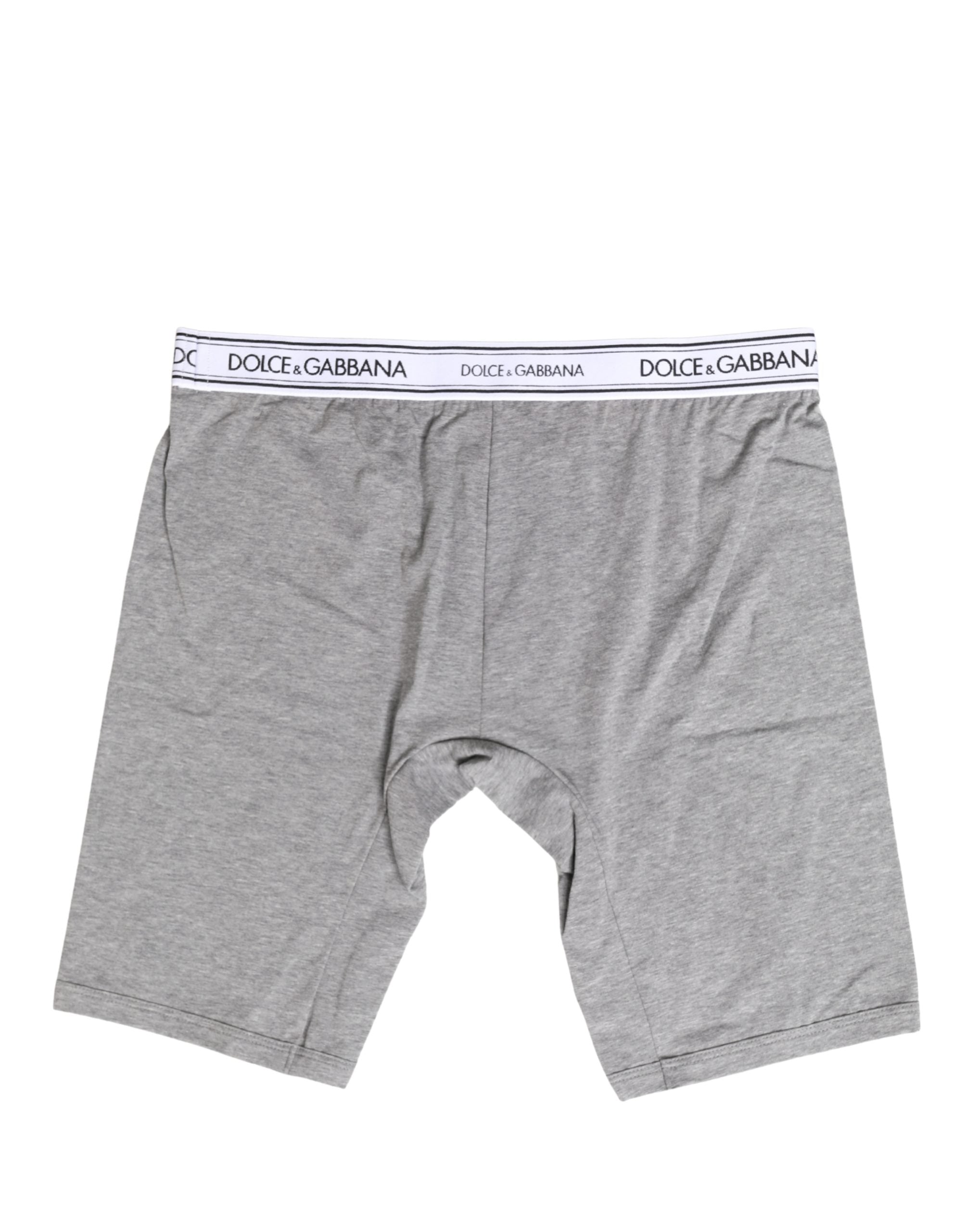 Gray Cotton Logo Waistband Midi Boxer Underwear