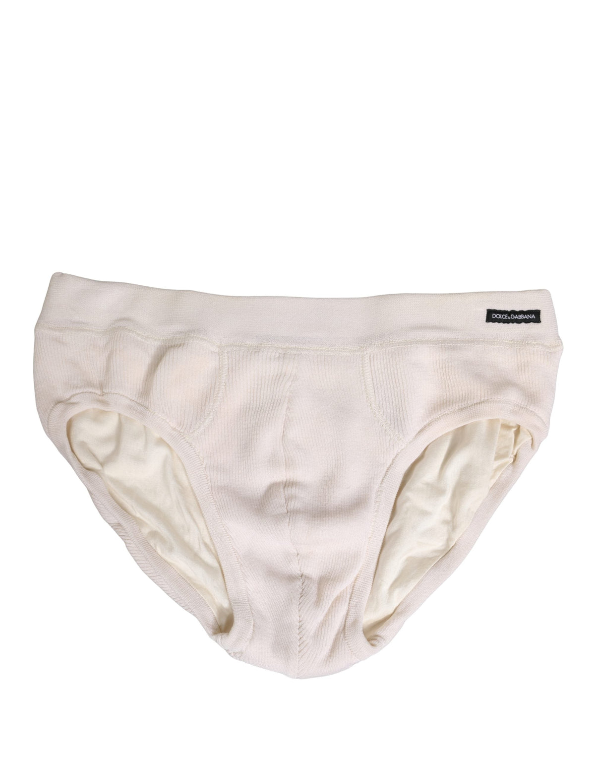 Dolce & Gabbana Off White Logo Silk Men Briefs Underwear