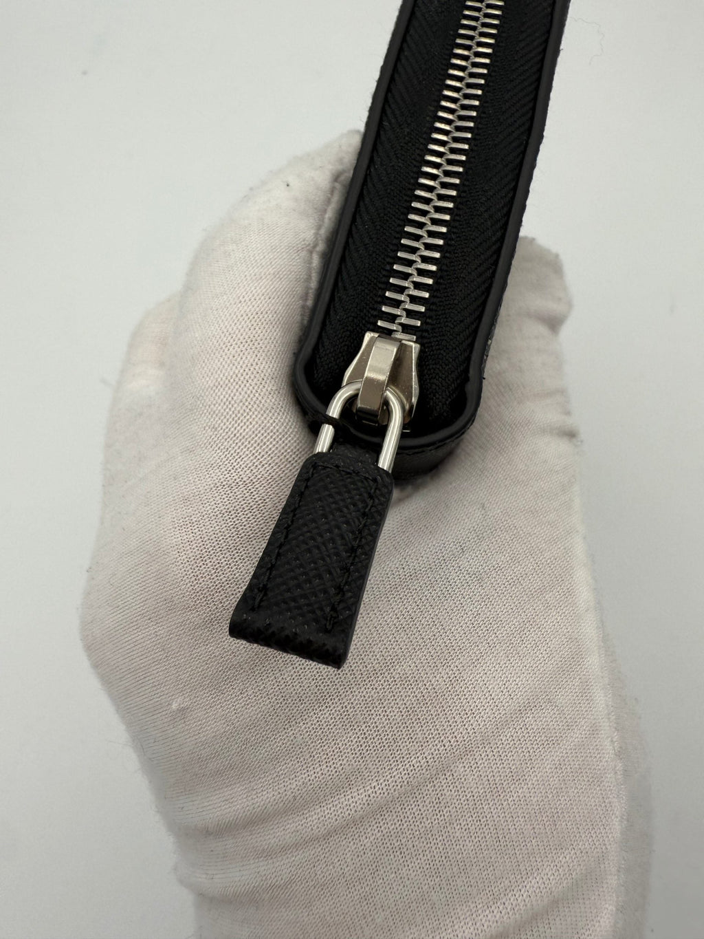 PRADA Zip in Saffiano Leather Wallet