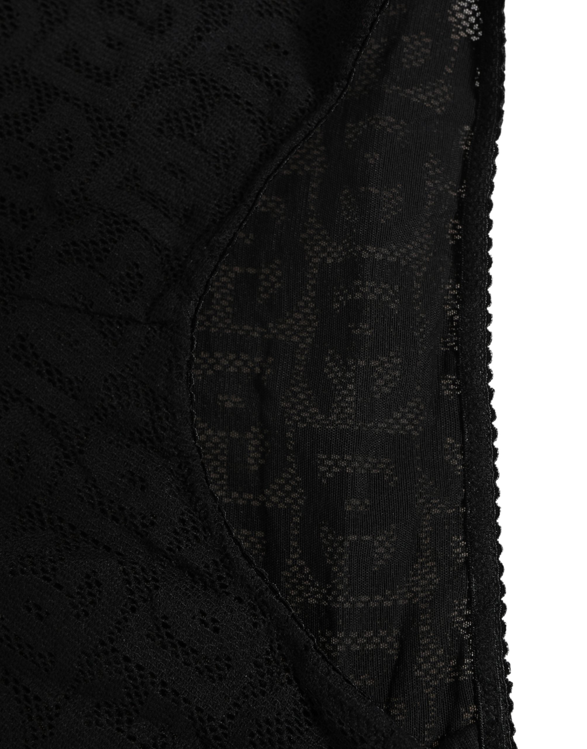 Black Cotton DG Logo High Waist Girdle Underwear