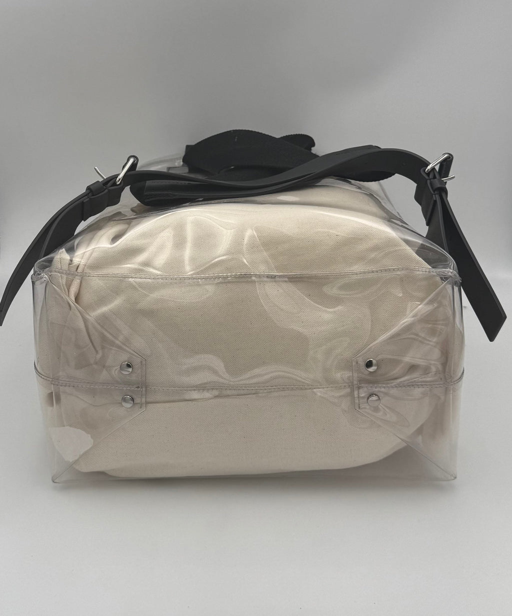 VALENTINO GARAVANI Leather and Transparent Plastic Backpack