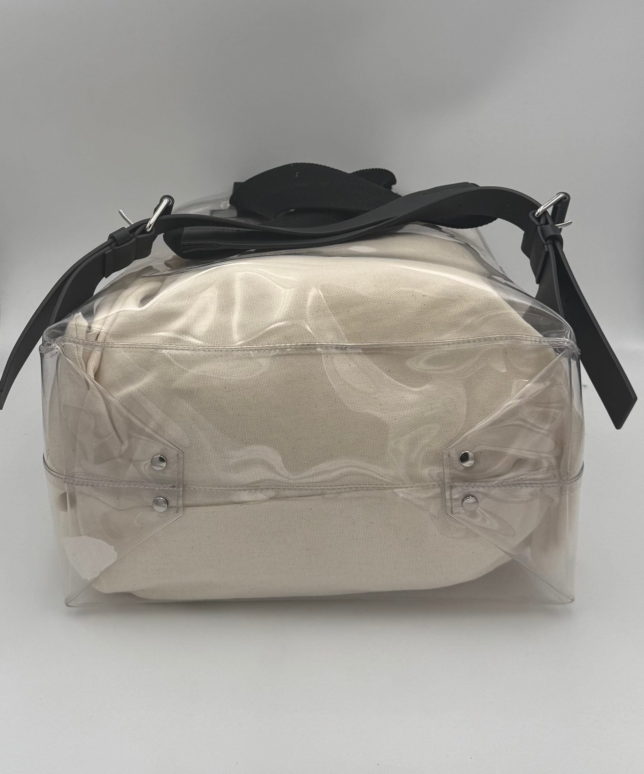 VALENTINO GARAVANI Leather and Transparent Plastic Backpack