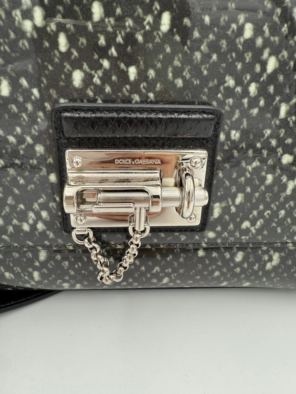 DOLCE & GABBANA Monica Python and Patent Handbag