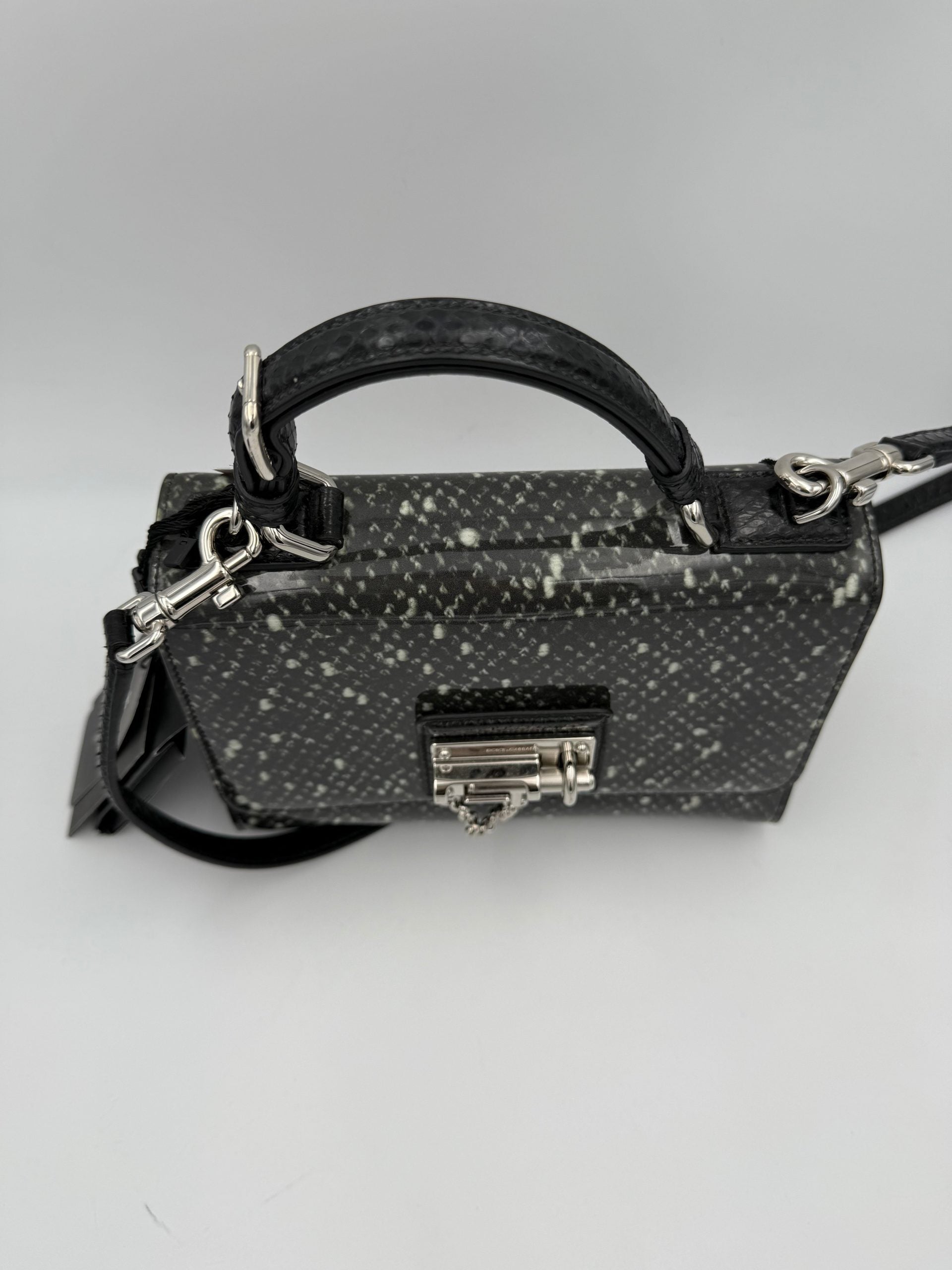 DOLCE & GABBANA Monica Python and Patent Handbag