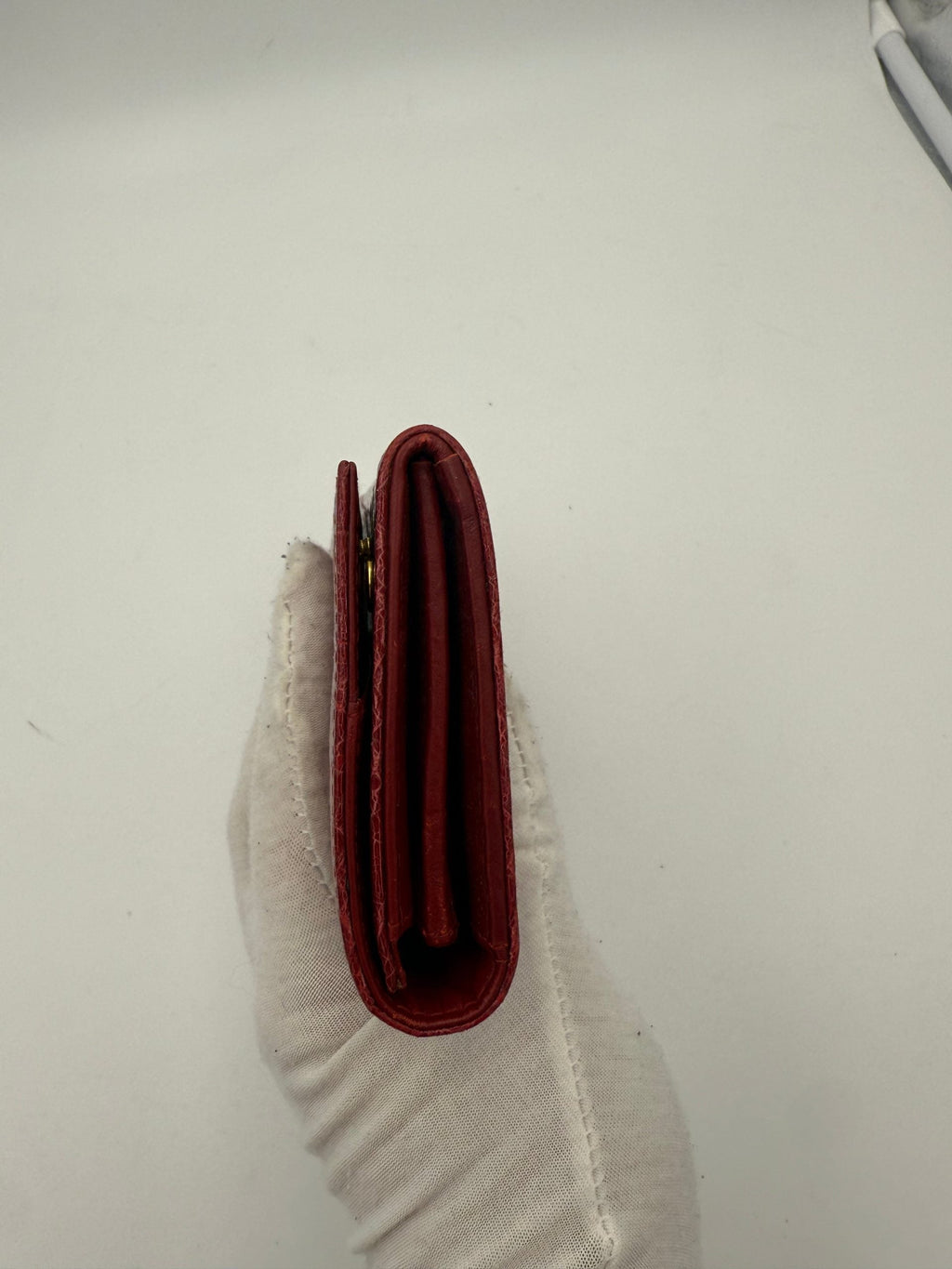 MIU MIU Rosso Crocodile Print Leather Wallet