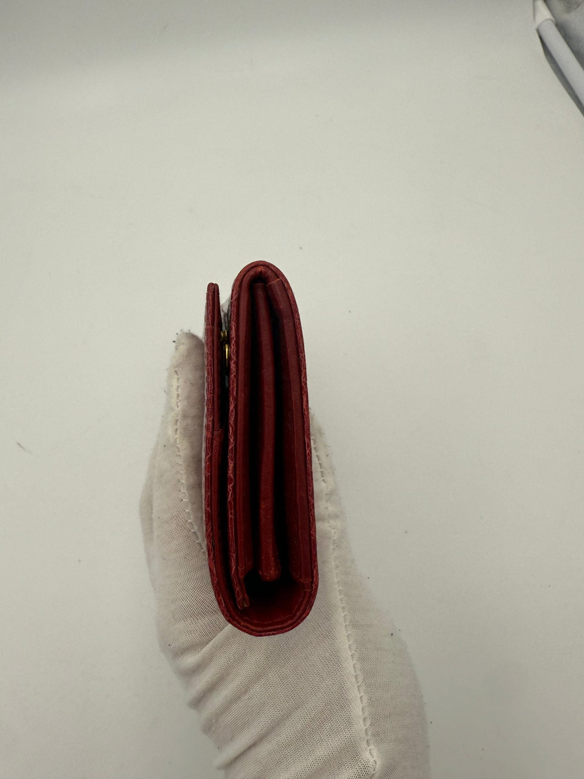MIU MIU Rosso Crocodile Print Leather Wallet