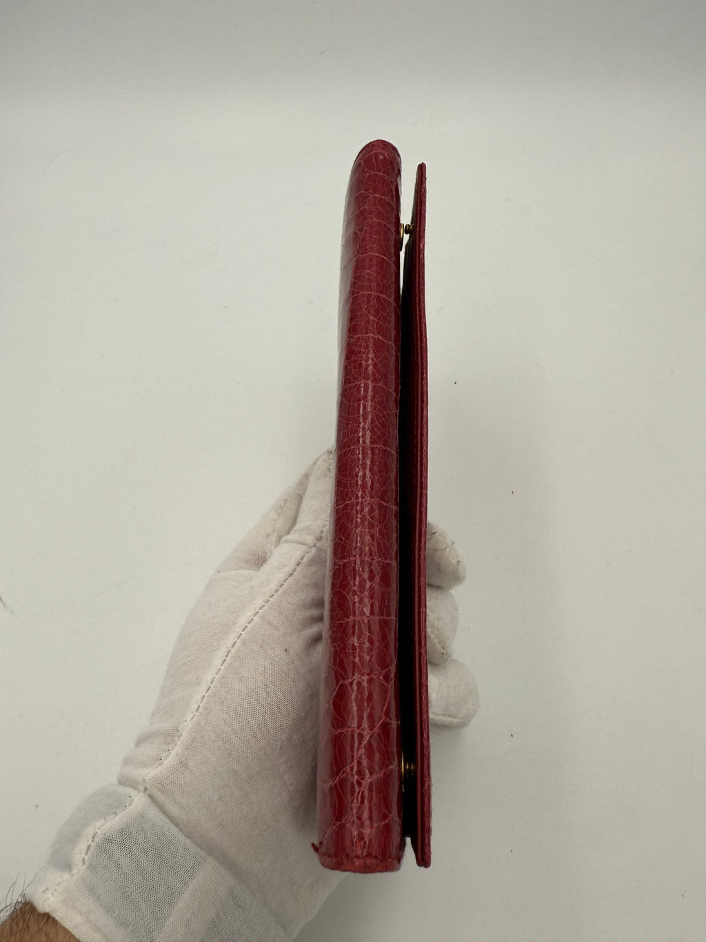 MIU MIU Rosso Crocodile Print Leather Wallet