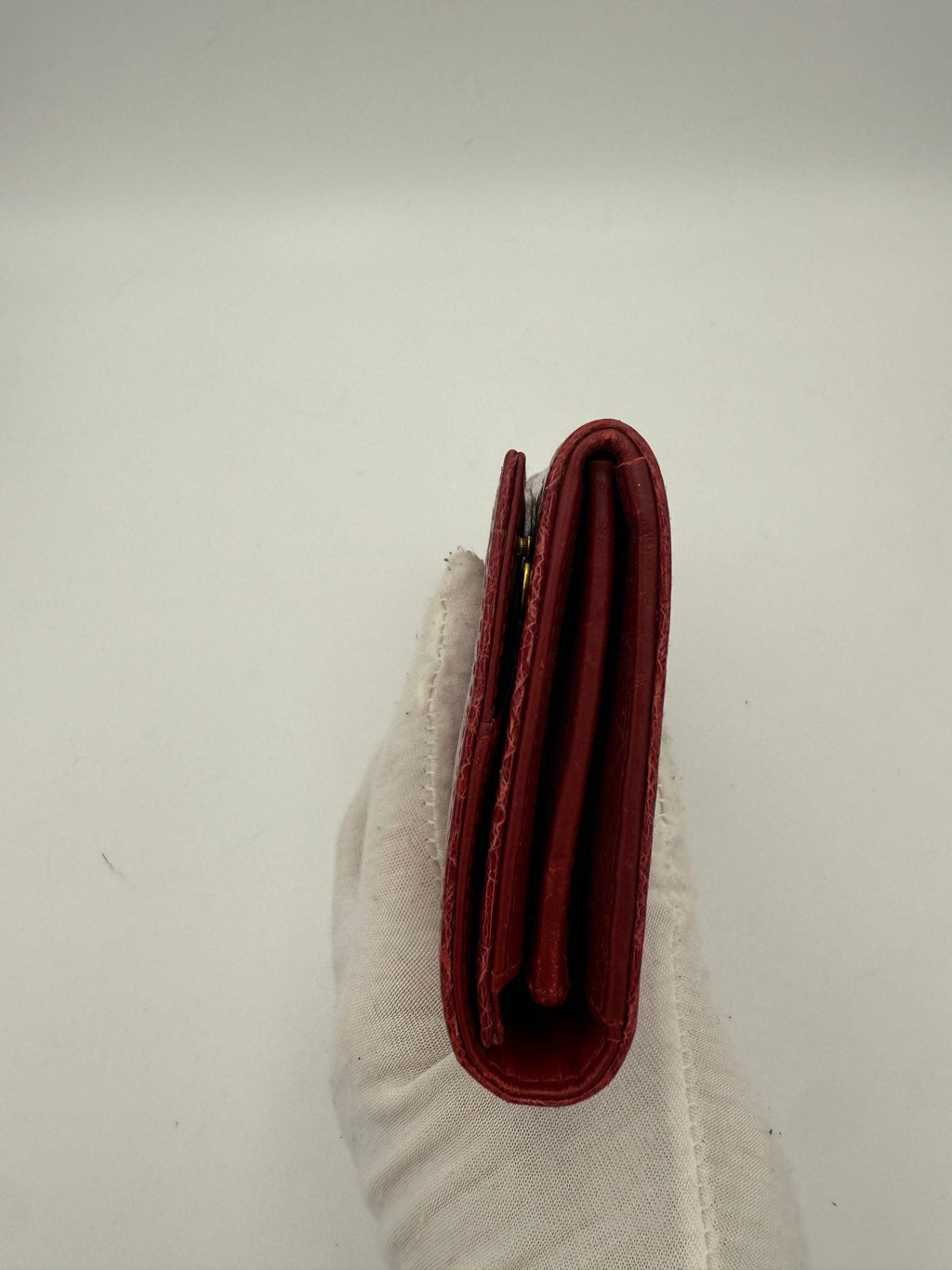 MIU MIU Rosso Crocodile Print Leather Wallet