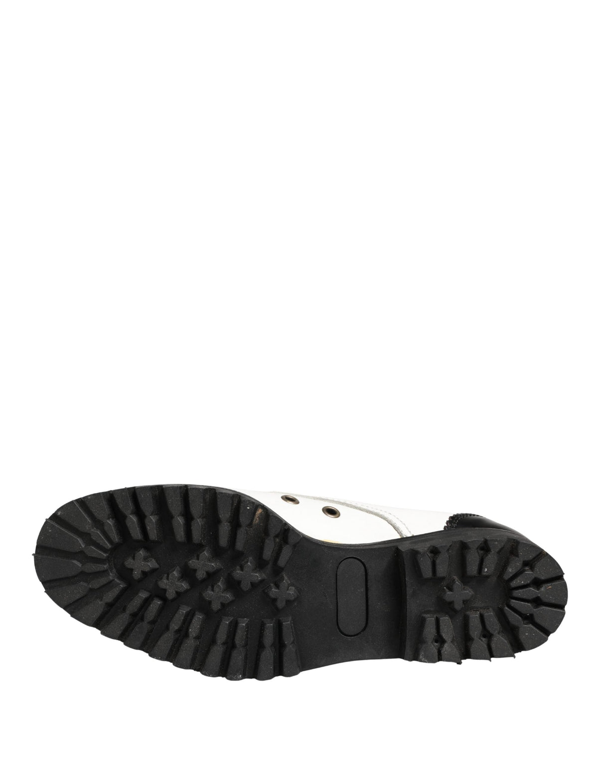 Dolce & Gabbana Black White Leather Derby Shoes