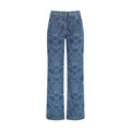 Blue Cotton Flared Jeans