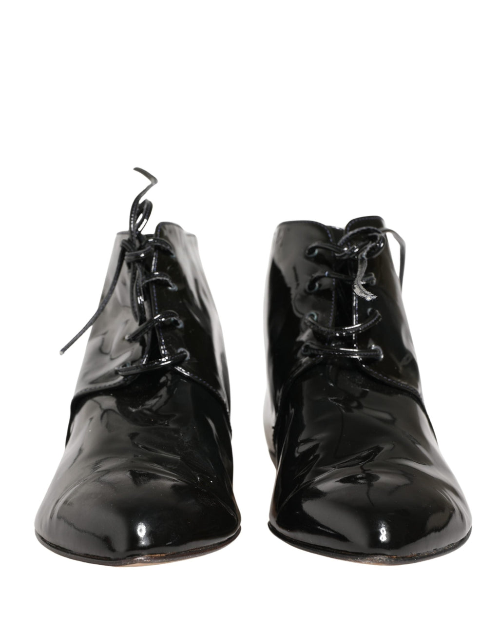 Dolce & Gabbana Black Leather AnkleBoots Shoes