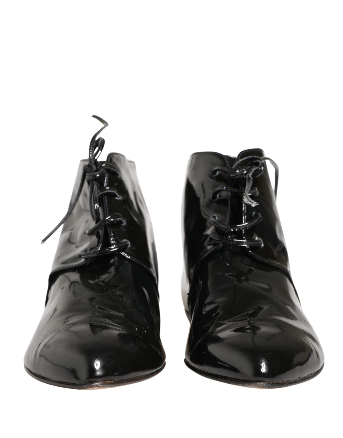 Dolce & Gabbana Black Leather AnkleBoots Shoes
