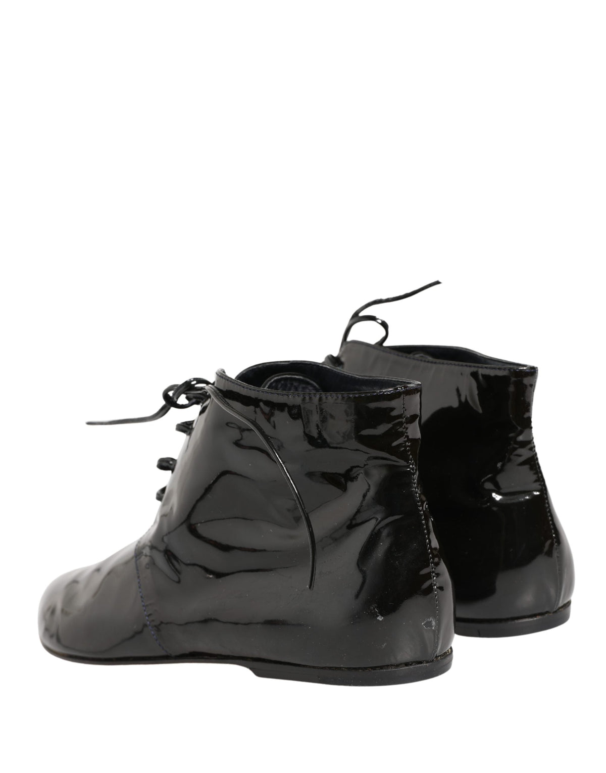 Dolce & Gabbana Black Leather AnkleBoots Shoes
