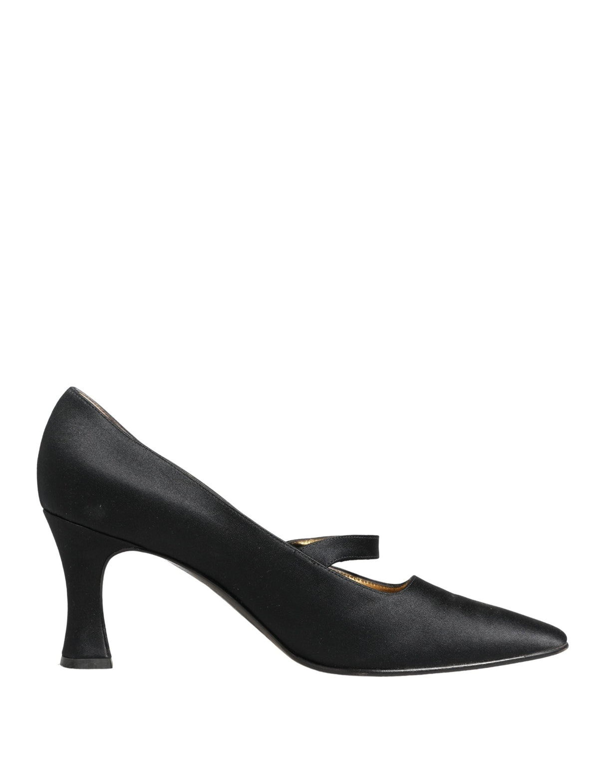 Dolce & Gabbana Black Satin Mary Jane Pumps Shoes