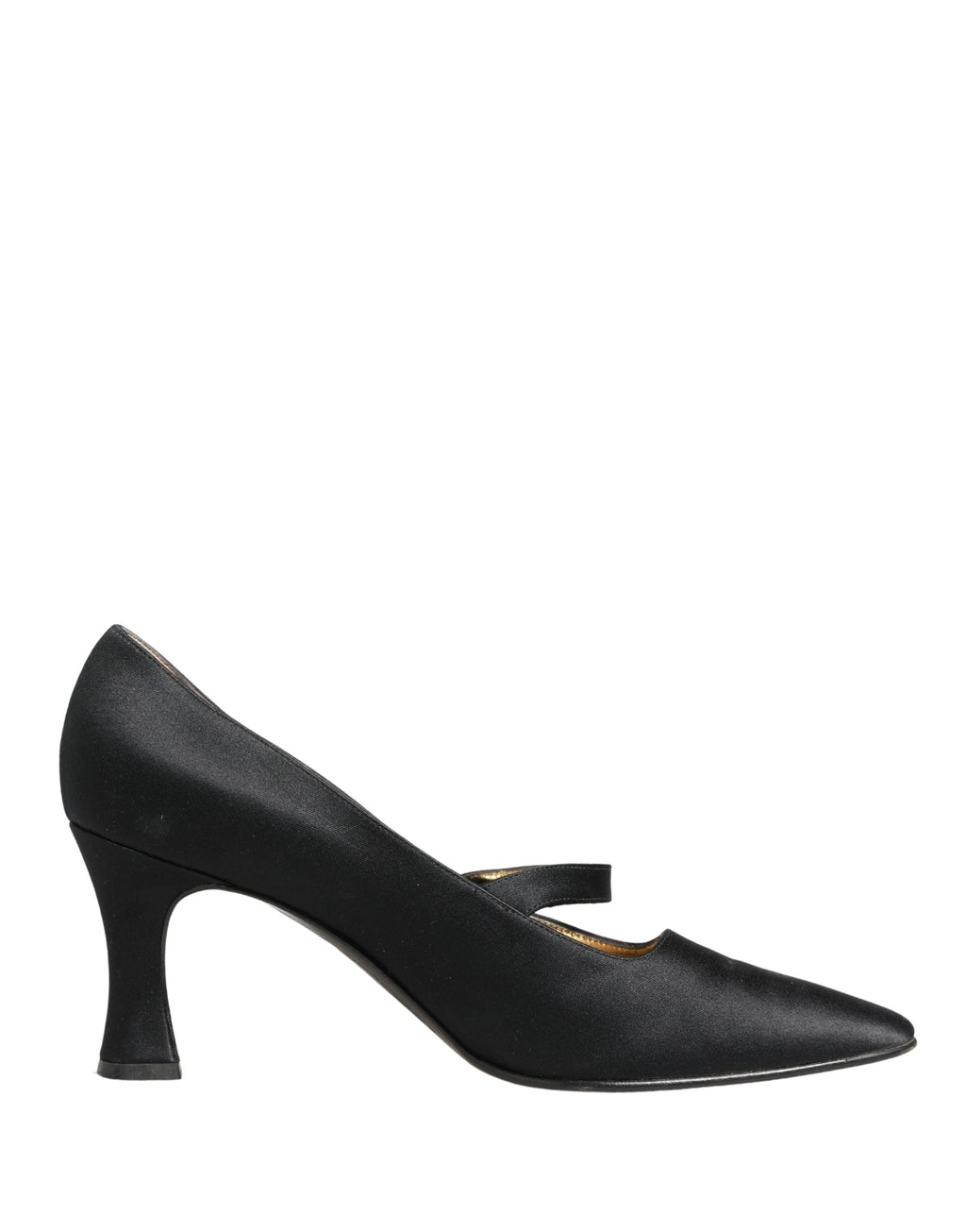 Dolce & Gabbana Black Satin Mary Jane Pumps Shoes
