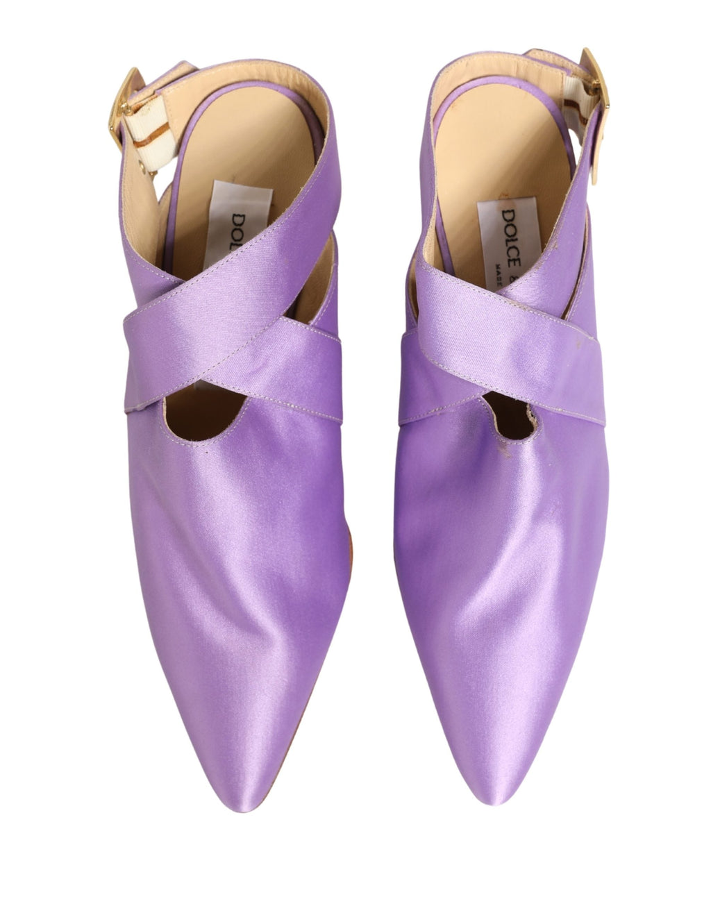 Dolce & Gabbana Purple Satin Sandals Shoes