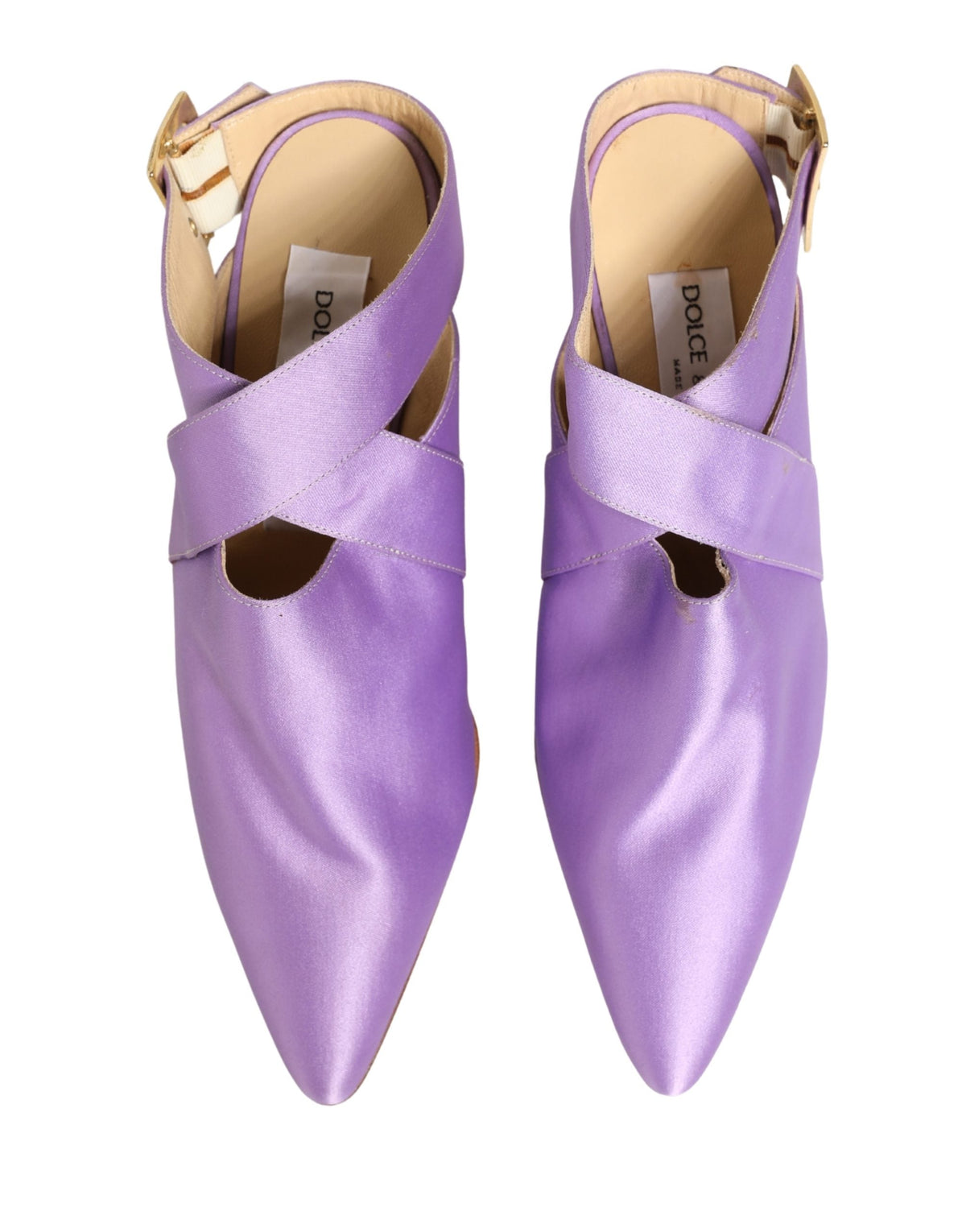 Dolce & Gabbana Purple Satin Sandals Shoes