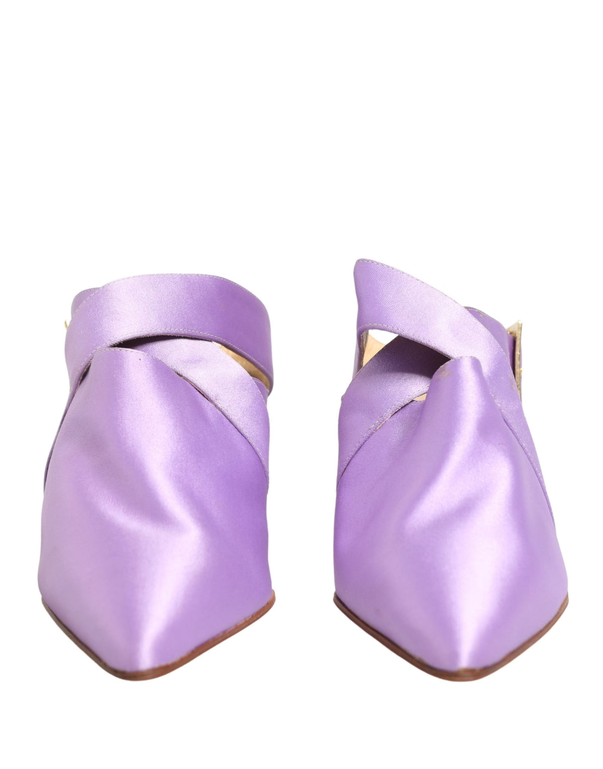 Dolce & Gabbana Purple Satin Sandals Shoes