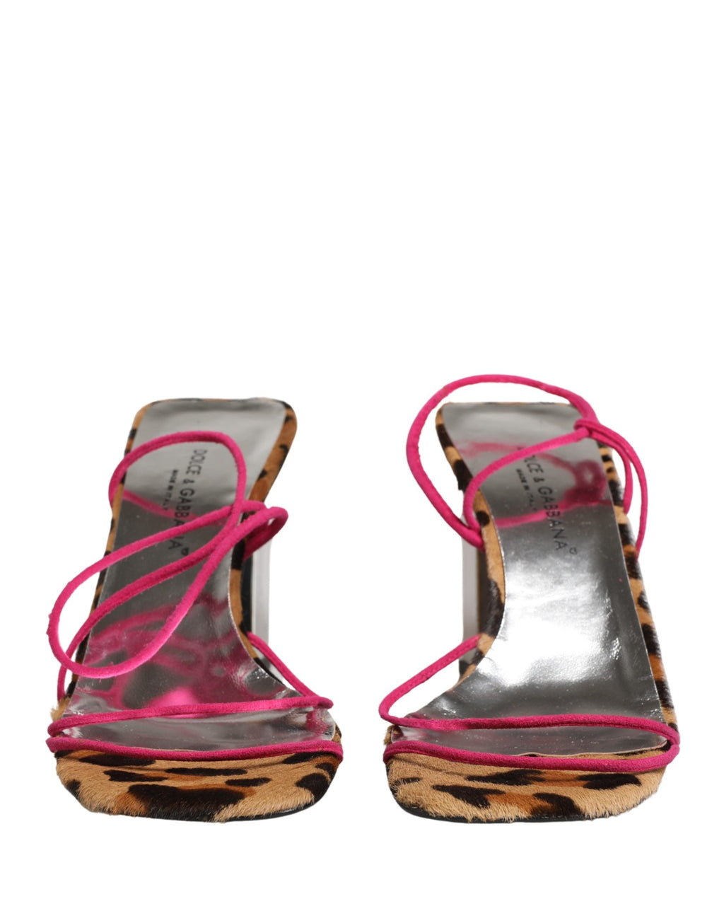 Dolce & Gabbana Multicolor Leather Block Heels Sandals Shoes