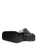 Dolce & Gabbana Black Patent Leather Knee High Boots Shoes