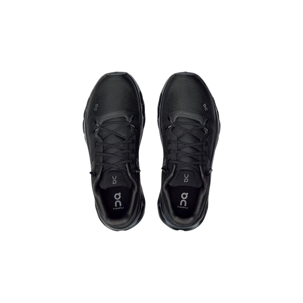 Black Polyester Athletic Sneakers