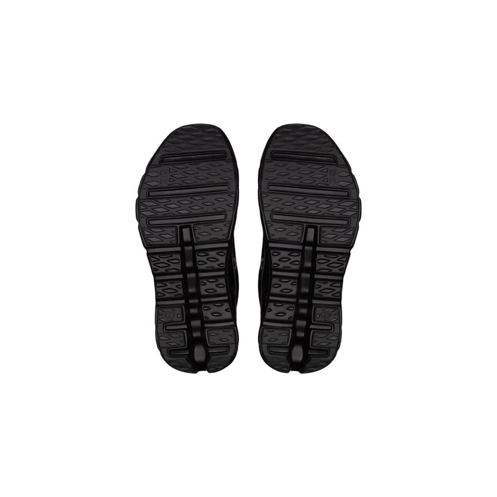 Black Polyester Athletic Sneakers