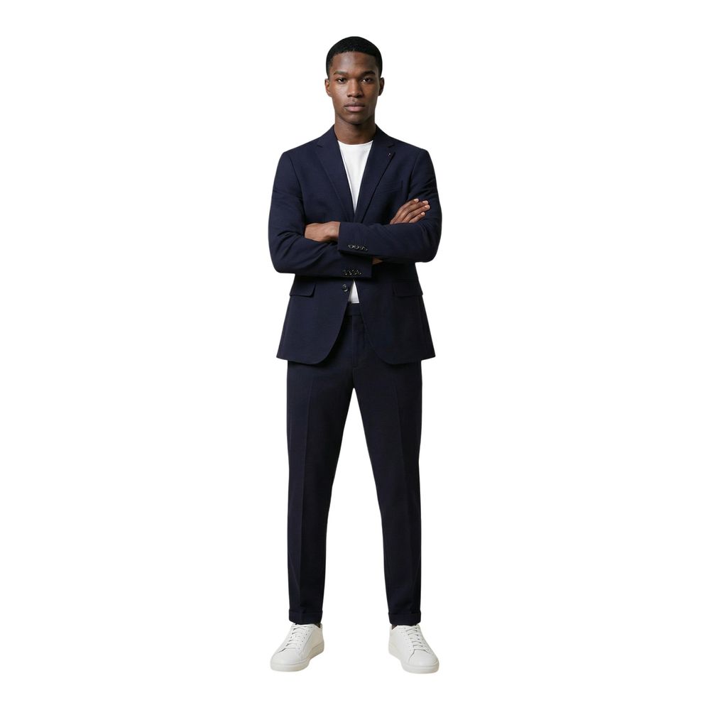 Blue Cotton Two-Piece Suit